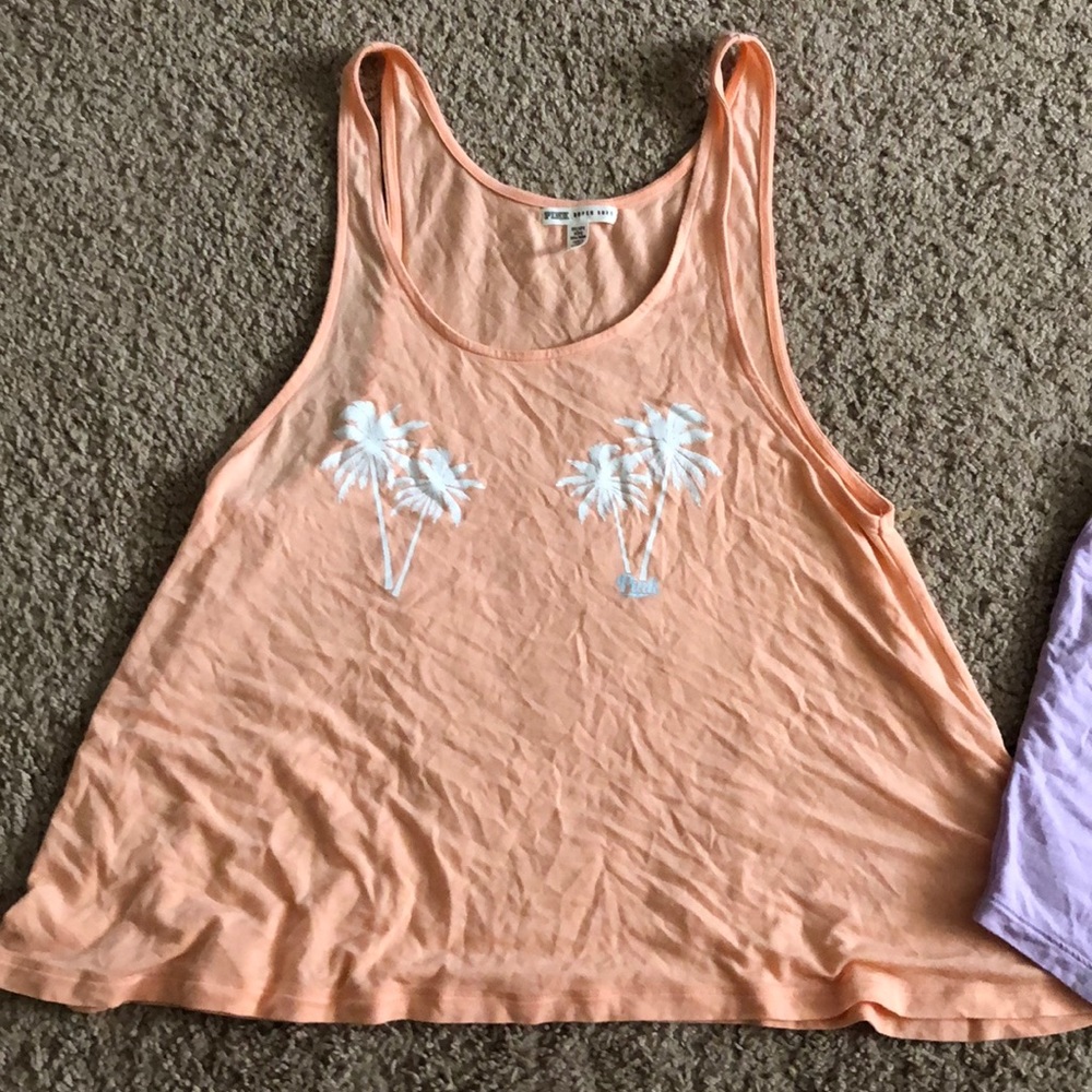 2 for 1 purple and coral tank top